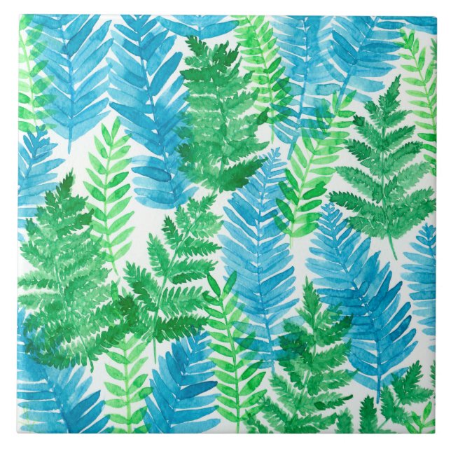 Fern watercolor tile (Front)