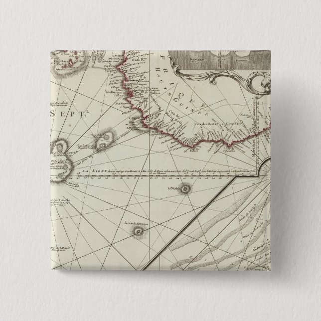 Fernand de Noronha Island 2 Inch Square Button (Front)