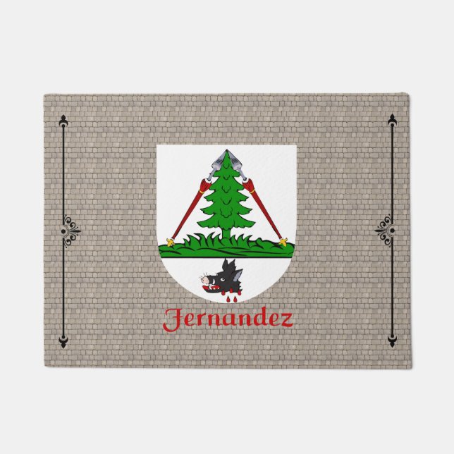 Fernandez Historical Shield on Cobblestone Doormat (Front)