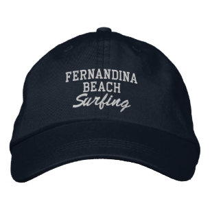 Fernandina Beach Surfing Embroidered Baseball Hat