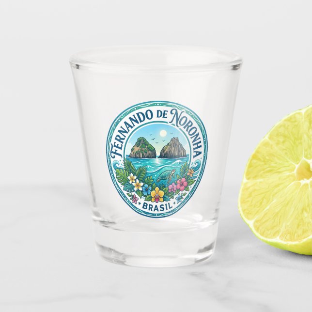 Fernando de Noronha Brazil Shot Glass (Front)