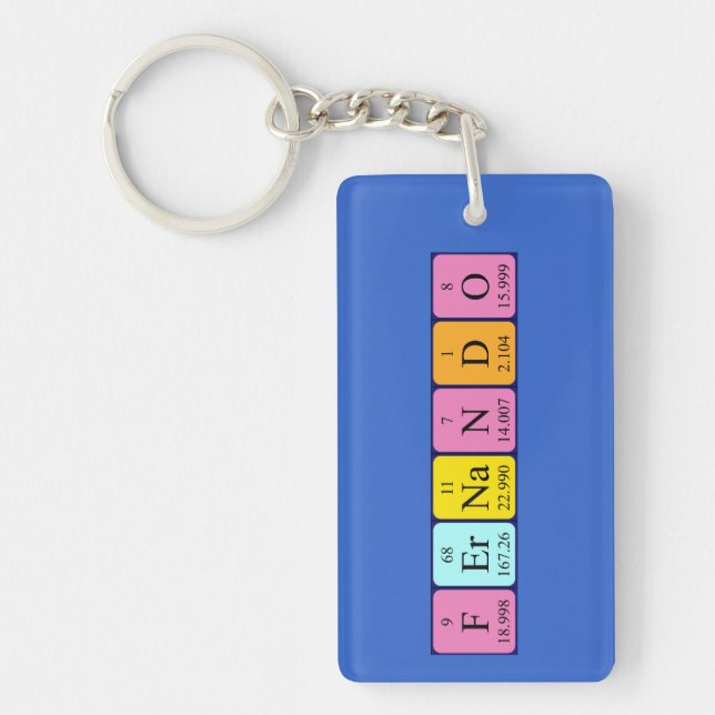 Fernando periodic table name keyring (Front)
