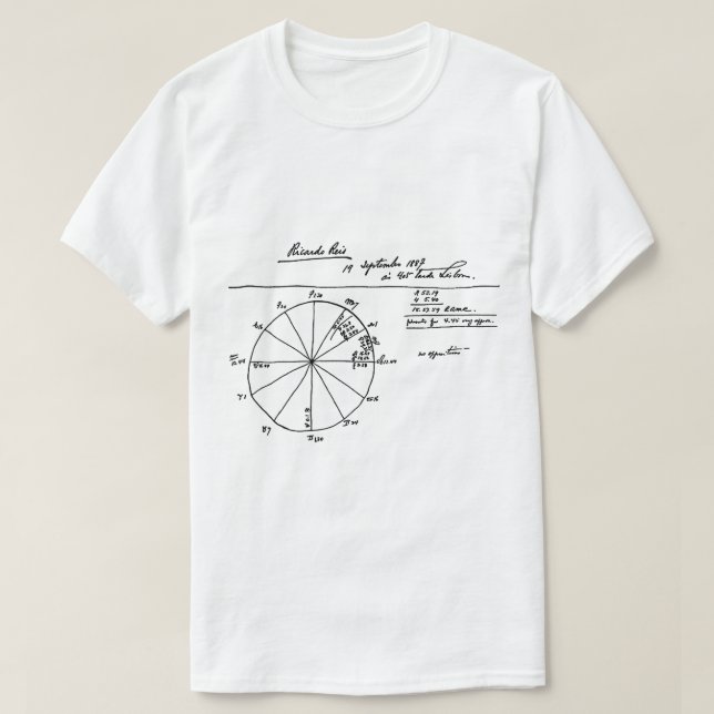 FERNANDO PESSOA ASTROLOGICAL CHART OF RICARDO REIS T-Shirt (Design Front)
