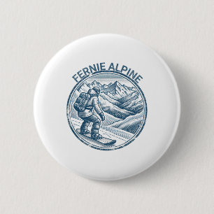 Fernie Alpine Canada Snowboarding Snowboarder 2 Inch Round Button