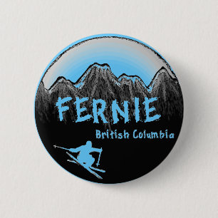 Fernie British Columbia Canada ski 2 Inch Round Button