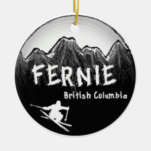 Fernie British Columbia Canada ski Ceramic Ornament