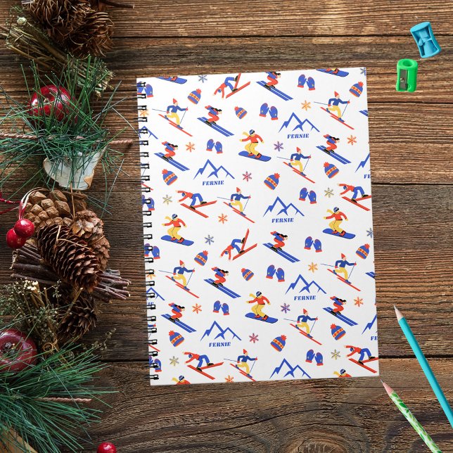 Fernie British Columbia Ski Snowboard Pattern Notebook (Creator Uploaded)