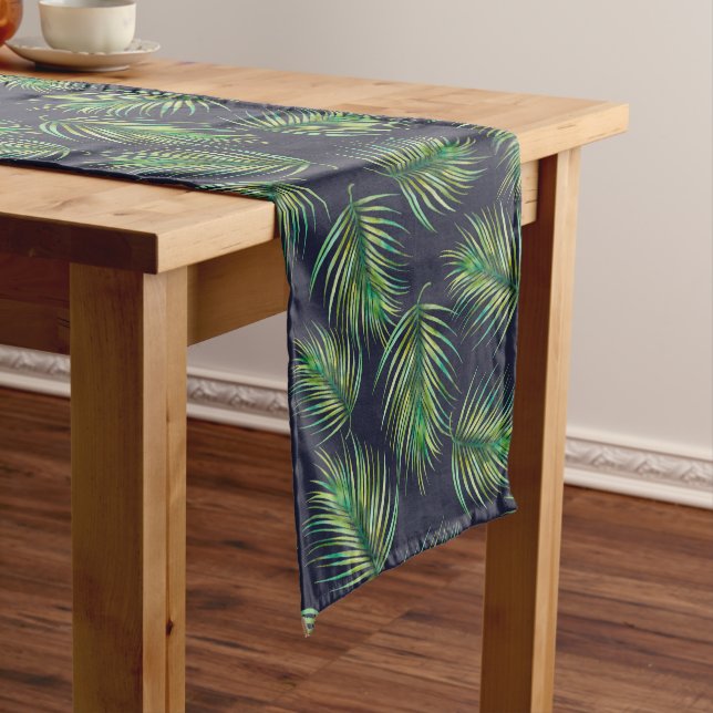 Ferns All-Over Print Short Table Runner (In Situ)