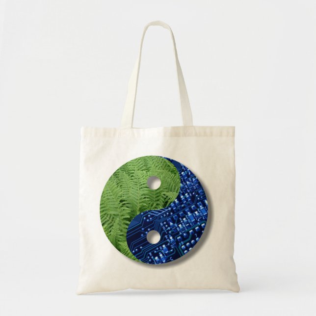 ferns and computer chip tote bag (Front)