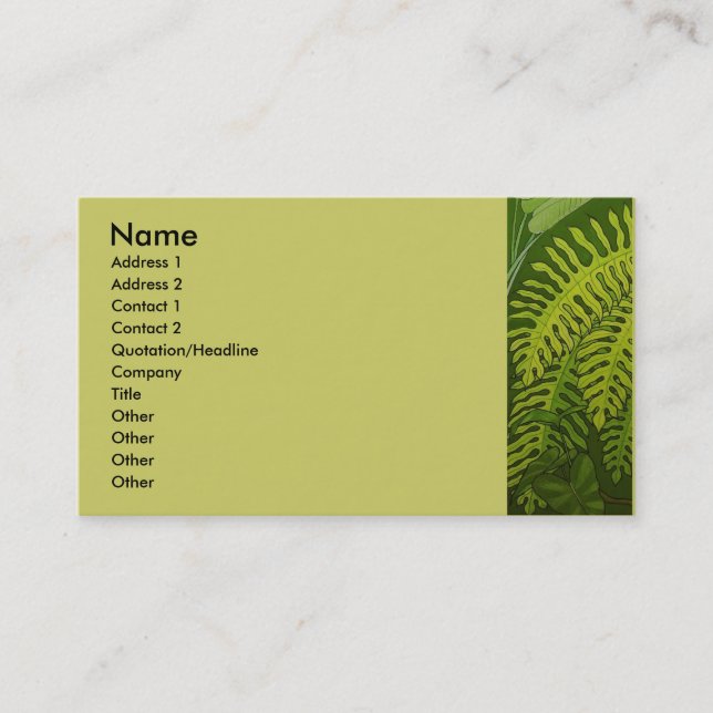 Ferns Business Card (Front)