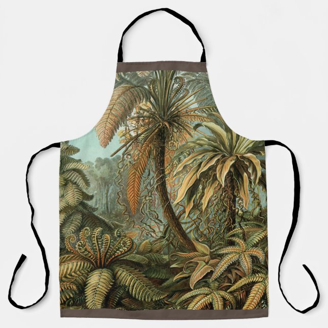 Ferns Palm Tree Antique Botanical Ferns Art Apron (Front)