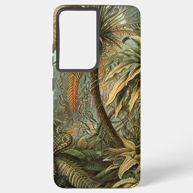 Ferns Palm Tree Antique Botanical Ferns Art Samsung Galaxy S21 Ultra Case (Back)