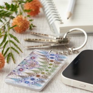 Ferns'N Flowers Abstract Keychain
