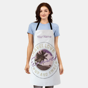 Fernweh Palm And Beach Vintage Travel Souvenir Apron