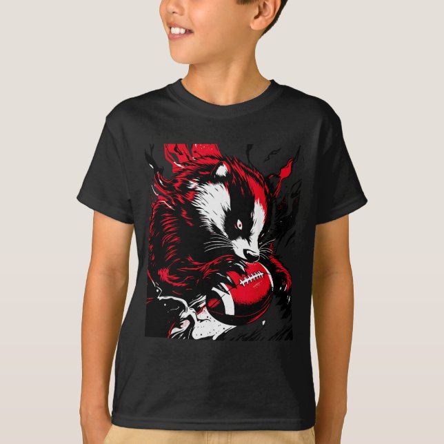 Ferocious Badger Football Lover Wisconsin Game Day T-Shirt (Front)