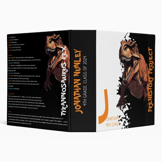 Ferocious Dino T-Rex Kids Binder (Background)