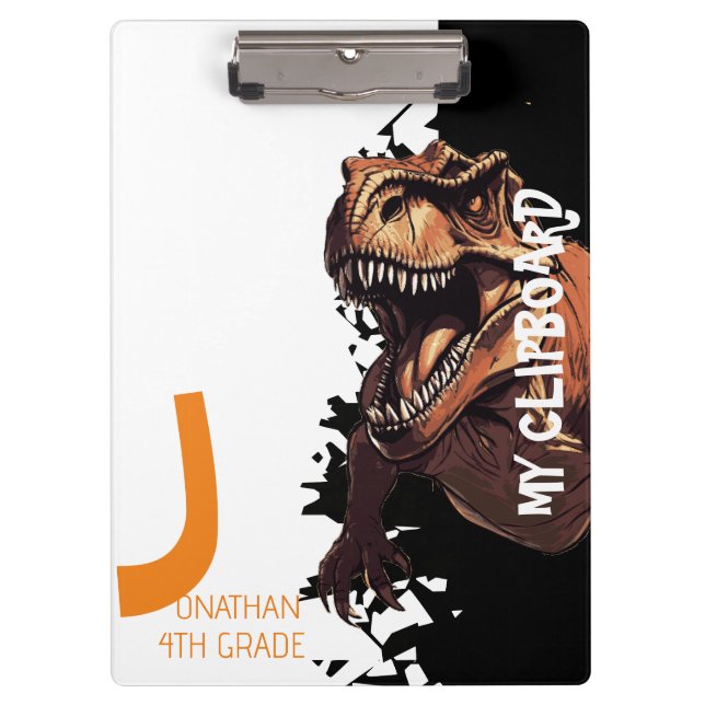 Ferocious Dino T-Rex Kids Clipboard (Front)