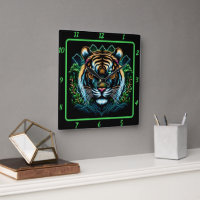 Ferocious Neon Tiger Portrait