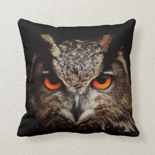 Ferocious Owl Throw Pillow