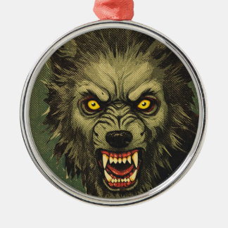 Ferocious Werewolf Horror Illustration Metal Ornament