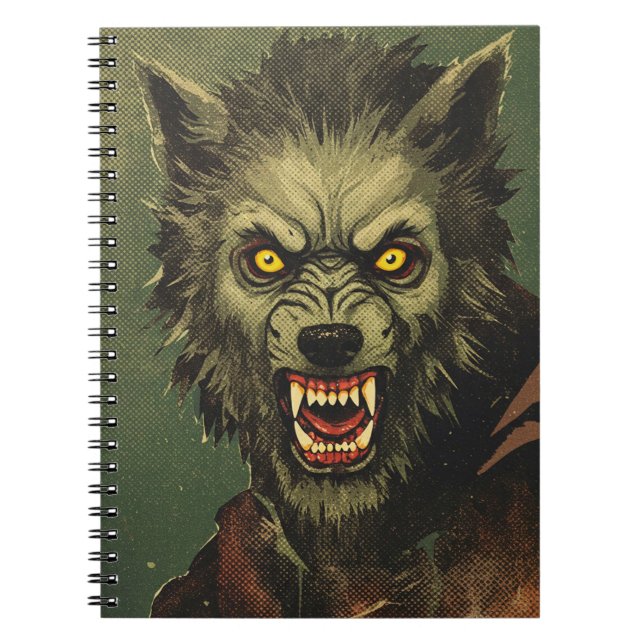 Ferocious Werewolf Horror Illustration Notebook (Front)