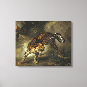 Ferocious Wild Leopard (by Jean-Baptiste Oudry) Canvas Print