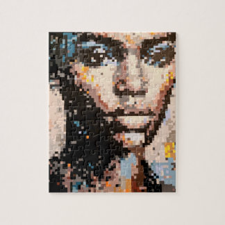 Ferocity Vibrant Pixel Art Portrait Jigsaw Puzzle