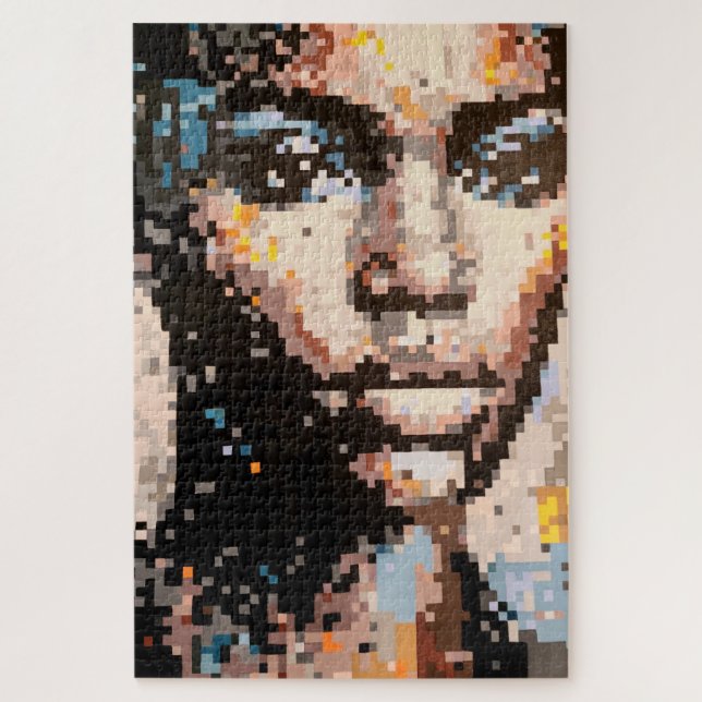Ferocity Vibrant Pixel Art Portrait Jigsaw Puzzle (Vertical)