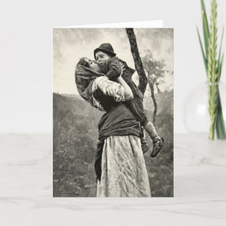 Ferraguti Love Mother Son Child Kiss Vintage Art Card