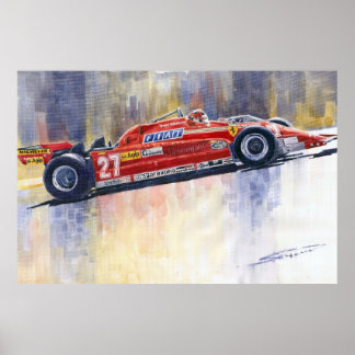 Ferrari 126 CK Gilles Villeneueve Spanish GP 1981 Poster