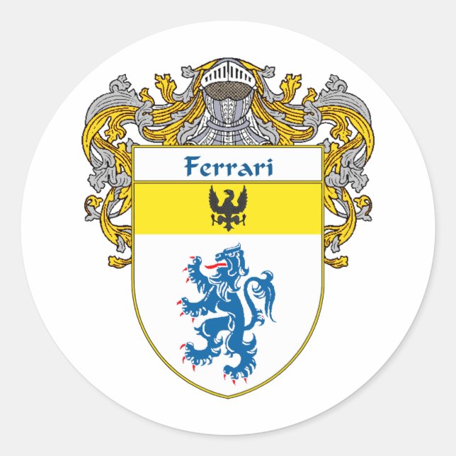 Ferrari Coat of Arms (Mantled) Classic Round Sticker (Front)