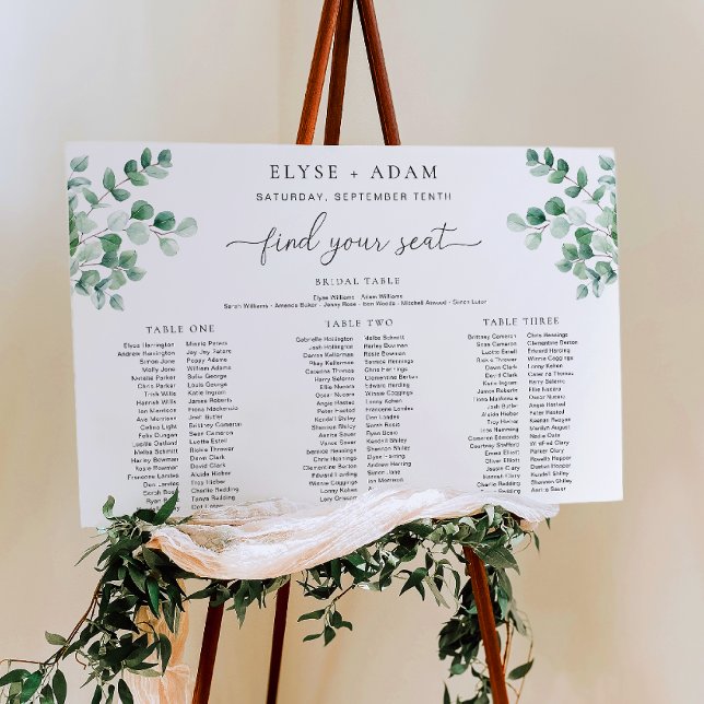 Ferras Greenery 3 Banquet Seating Chart Foam Board (Creator Uploaded)