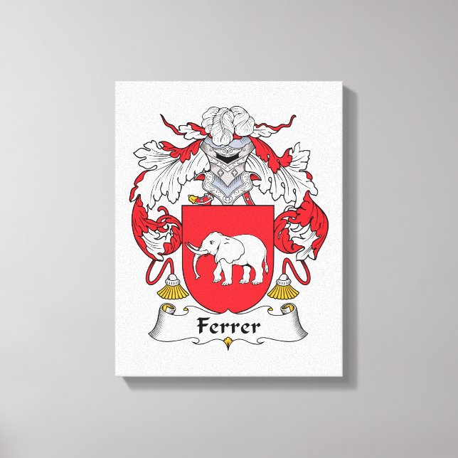 Ferrer Family Crest Canvas Print (Front)