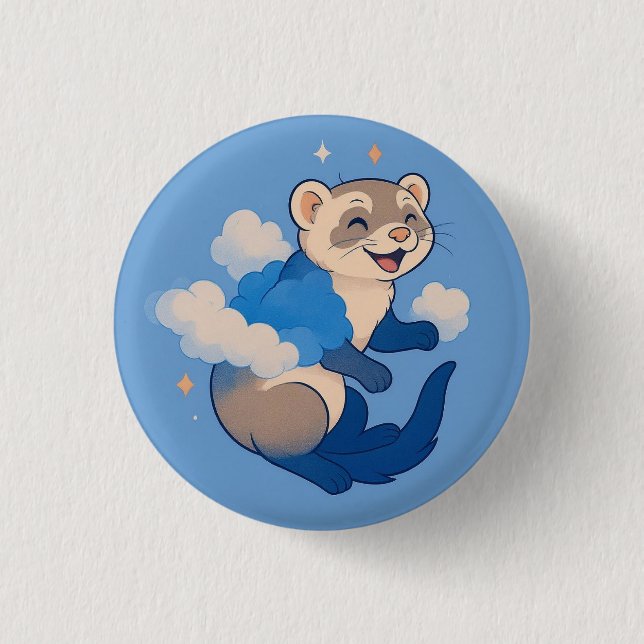 Ferret 1 Inch Round Button (Front)