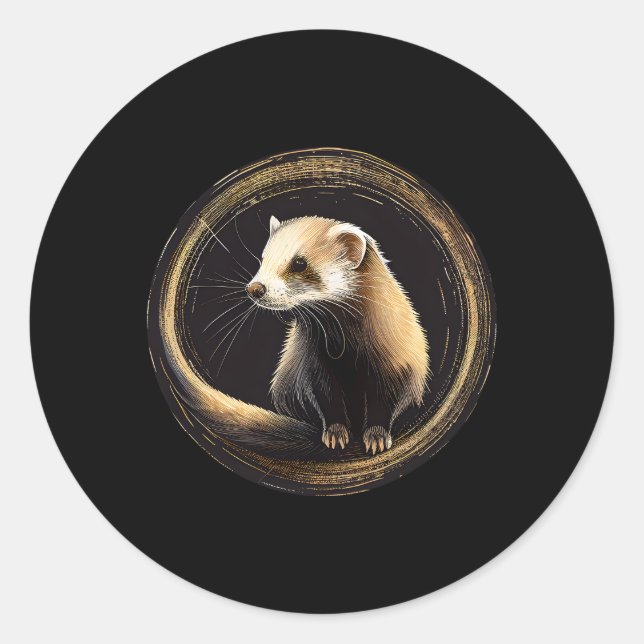 Ferret Animal Wildlife Ferrets Classic Round Sticker (Front)