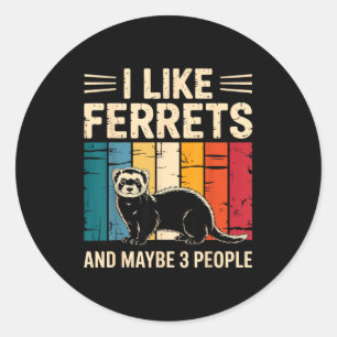 Ferret Art For Men Women Kids Pet Ferret Lovers Fe Classic Round Sticker