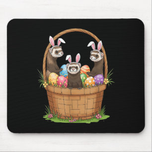 Ferret Bunny Easter Basket Egg Easter Day Womens M Mouse Pad