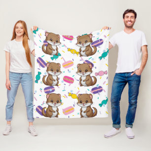Ferret Candies Pattern Fleece Blanket