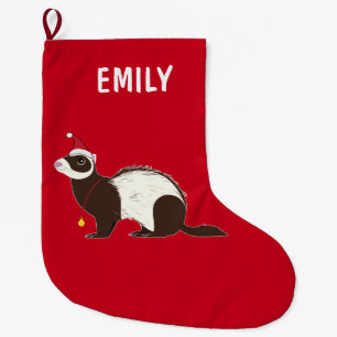 Ferret Christmas Name Customizable Large Christmas Stocking