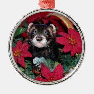 Ferret Christmas Oranment Metal Ornament