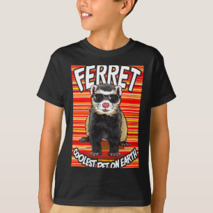 Ferret Coolest Pet On Earth Retro Sungles Funny T T-Shirt