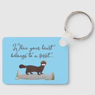 Ferret! Cute gift for ferret loving friend! Keychain