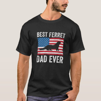 Ferret Dad American Flag Funny Ferret Lover Owner T-Shirt
