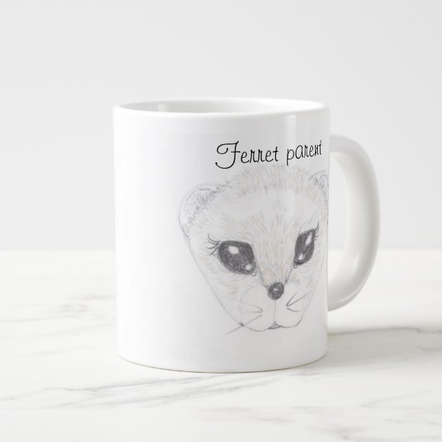 Ferret Dessin Jumbo Mug (Devant droit)