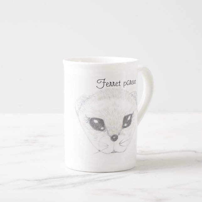 Ferret Drawing Done China Cup (Front Right)