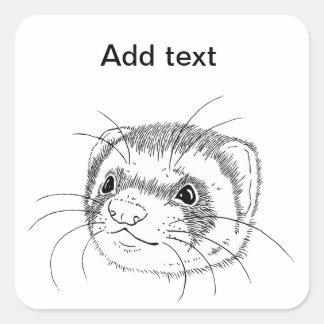 Ferret face square sticker