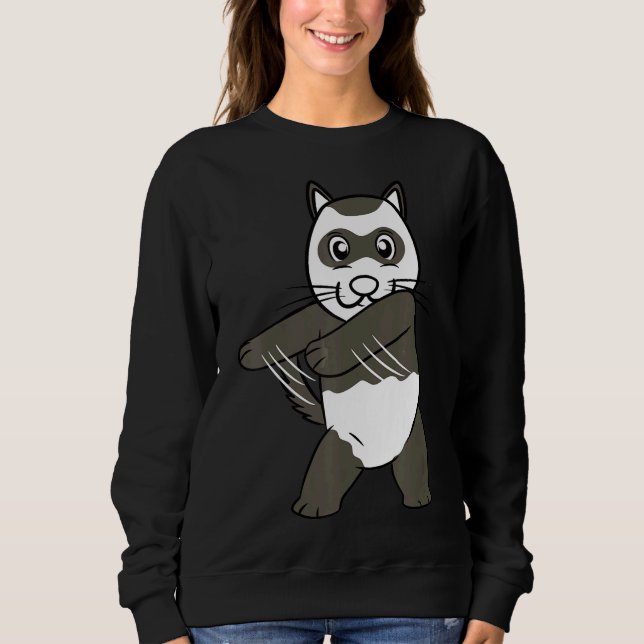 Ferret Floss Dance Flossing  Pet Sweatshirt (Front)