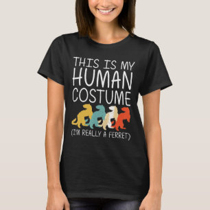 Ferret Halloween Human Costume Weasel Pet Easy Diy T-Shirt