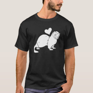 Ferret Heart - Furry Animal Weasel Ferret T-Shirt