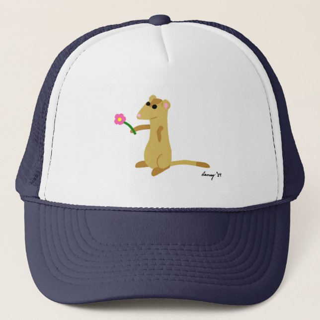 Ferret Holding A Flower Hat (Front)